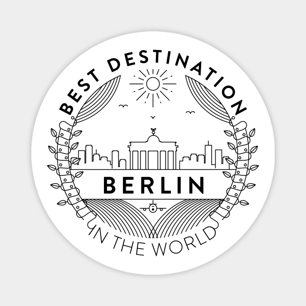 Berlin Minimal Badge Design Magnet by kursatunsal